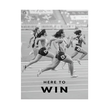 Here To Win - Runners Black And White - Poster