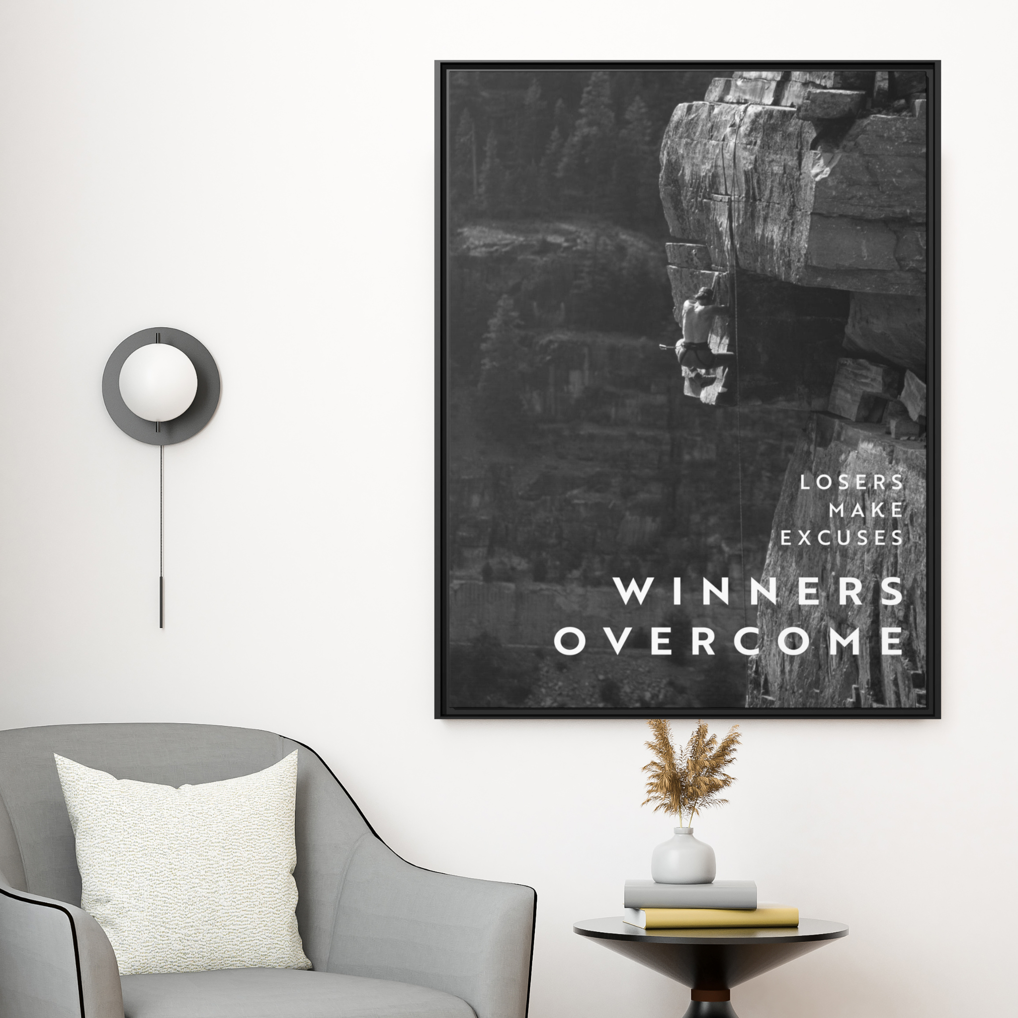 Winners Overcome - Black And White - Wall Art - The Design Station