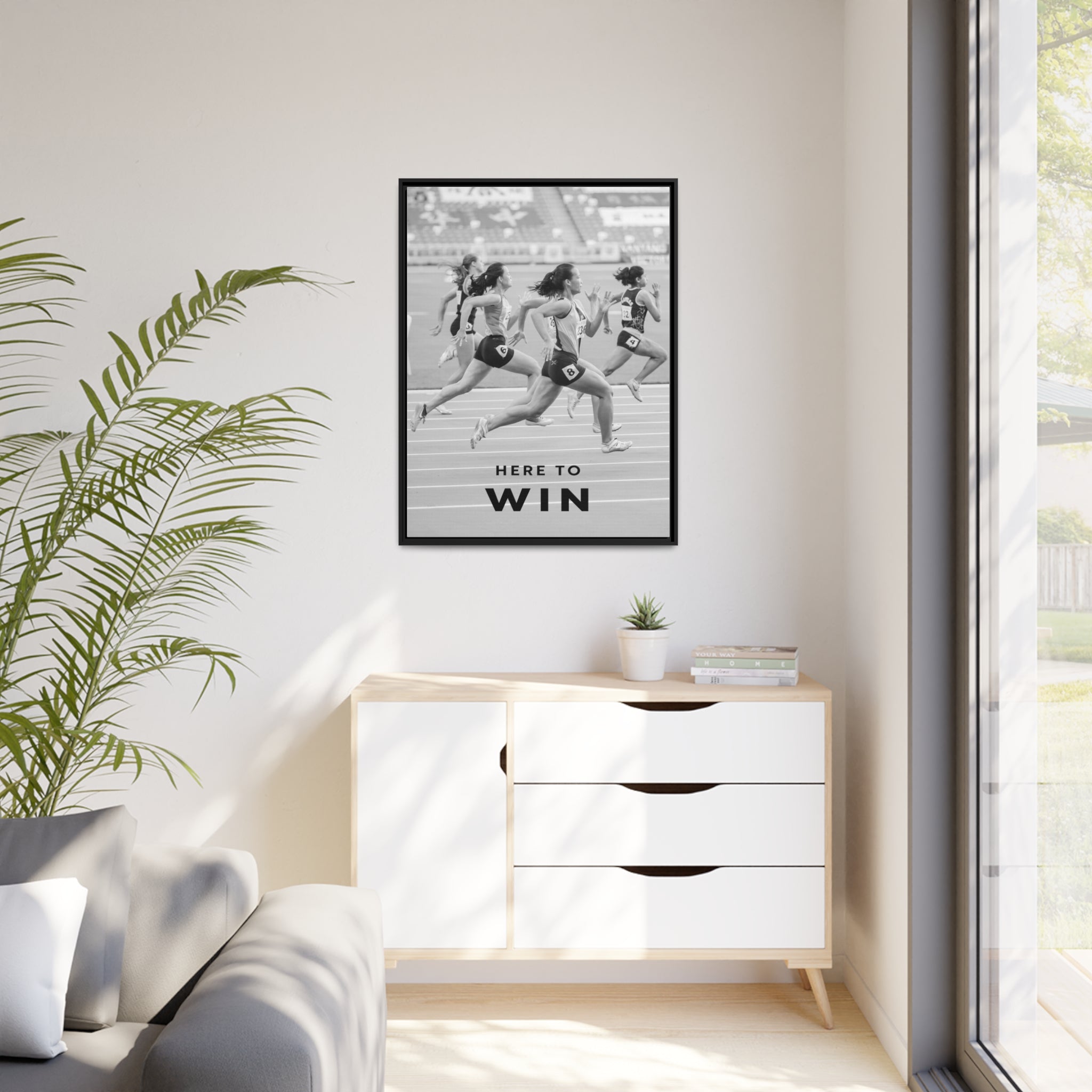 Here To Win - Runners Black And White - Wall Art additional image 7
