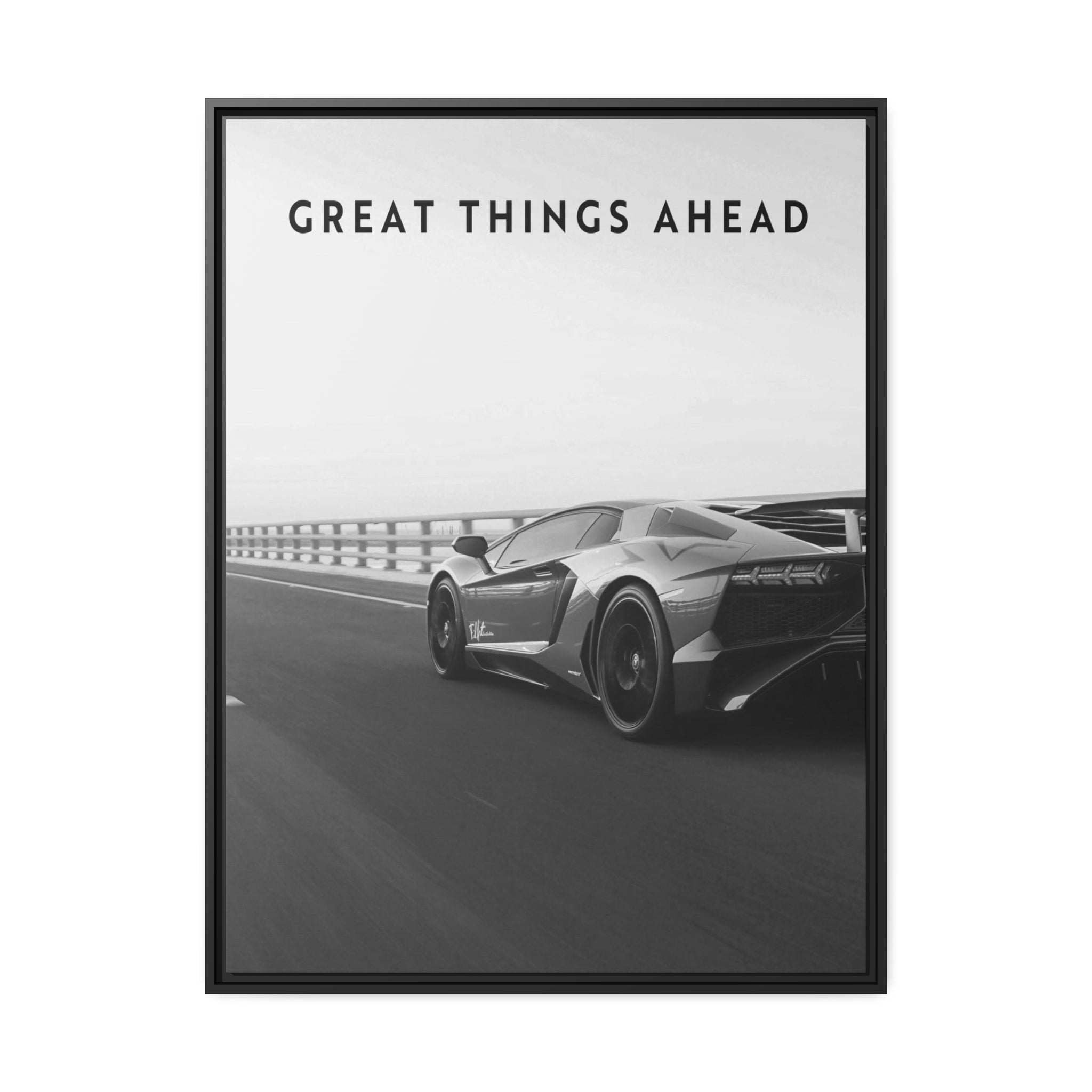 Great Things Ahead - Sports Car Black And White - Wall Art additional image 5