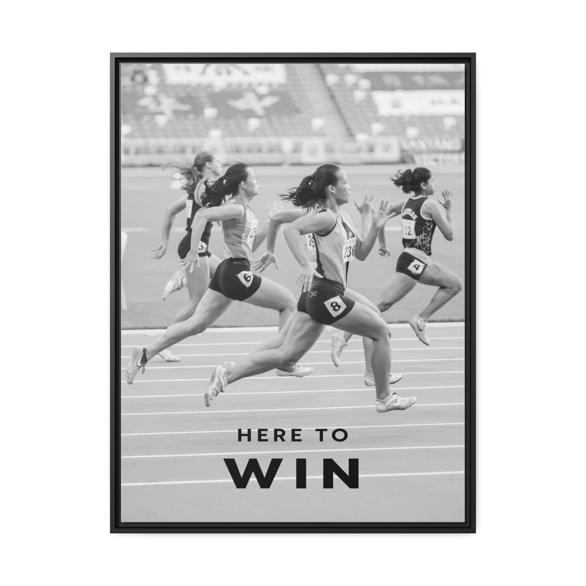 Here To Win - Runners Black And White - Wall Art additional image 5