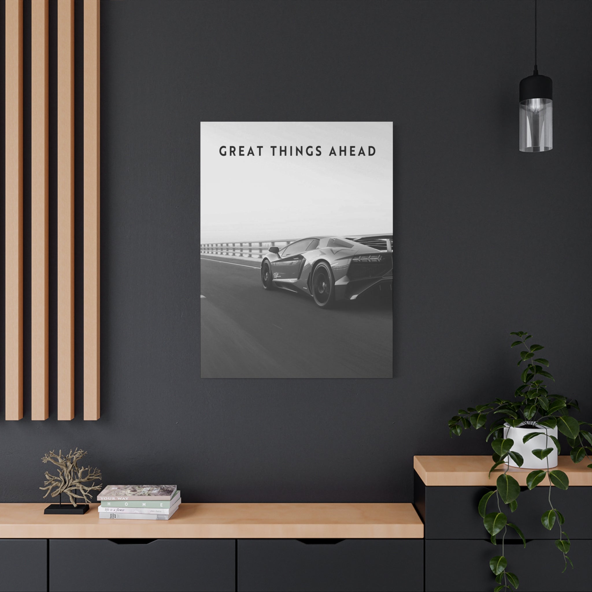 Great Things Ahead - Sports Car Black And White - Wall Art additional image 4