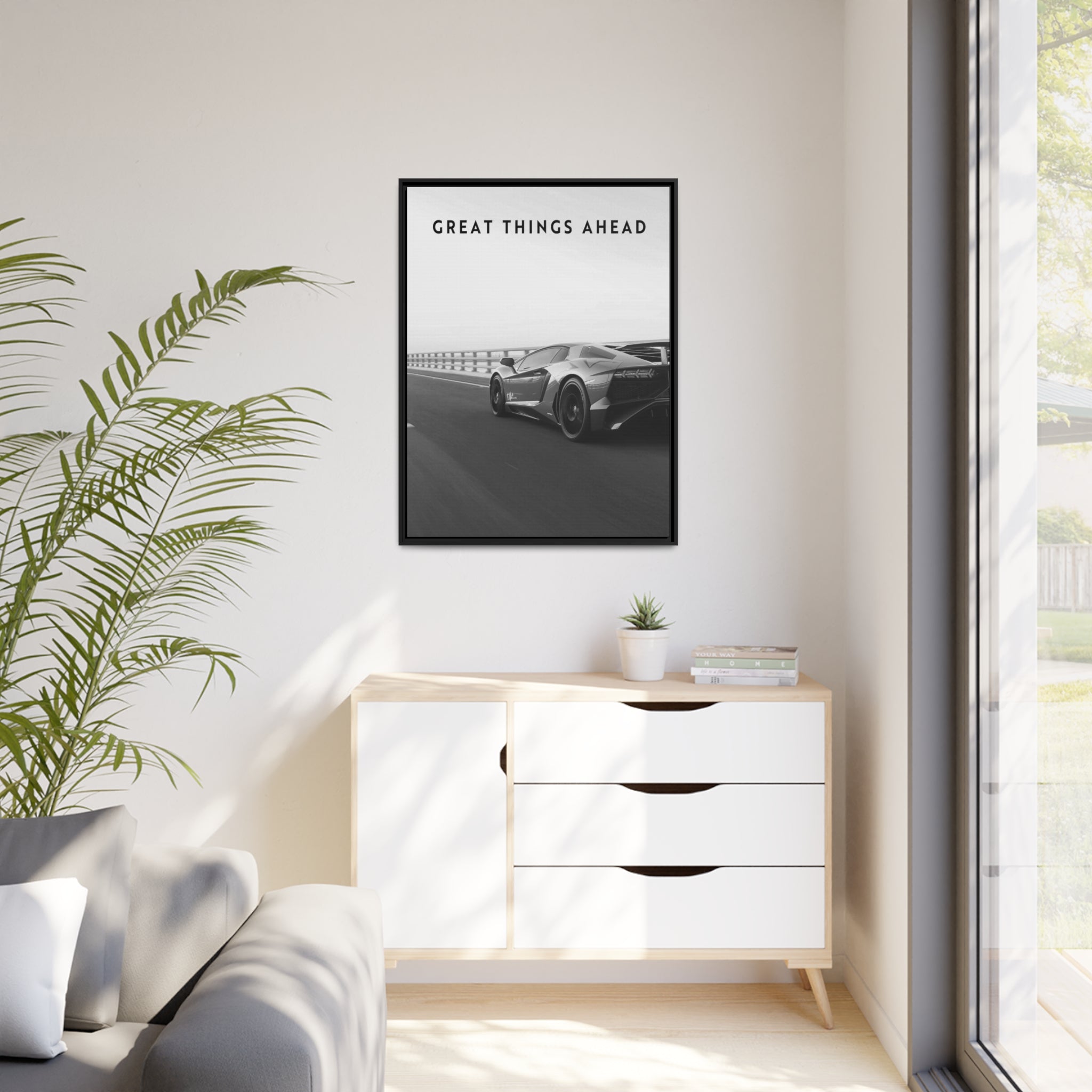 Great Things Ahead - Sports Car Black And White - Wall Art additional image 7