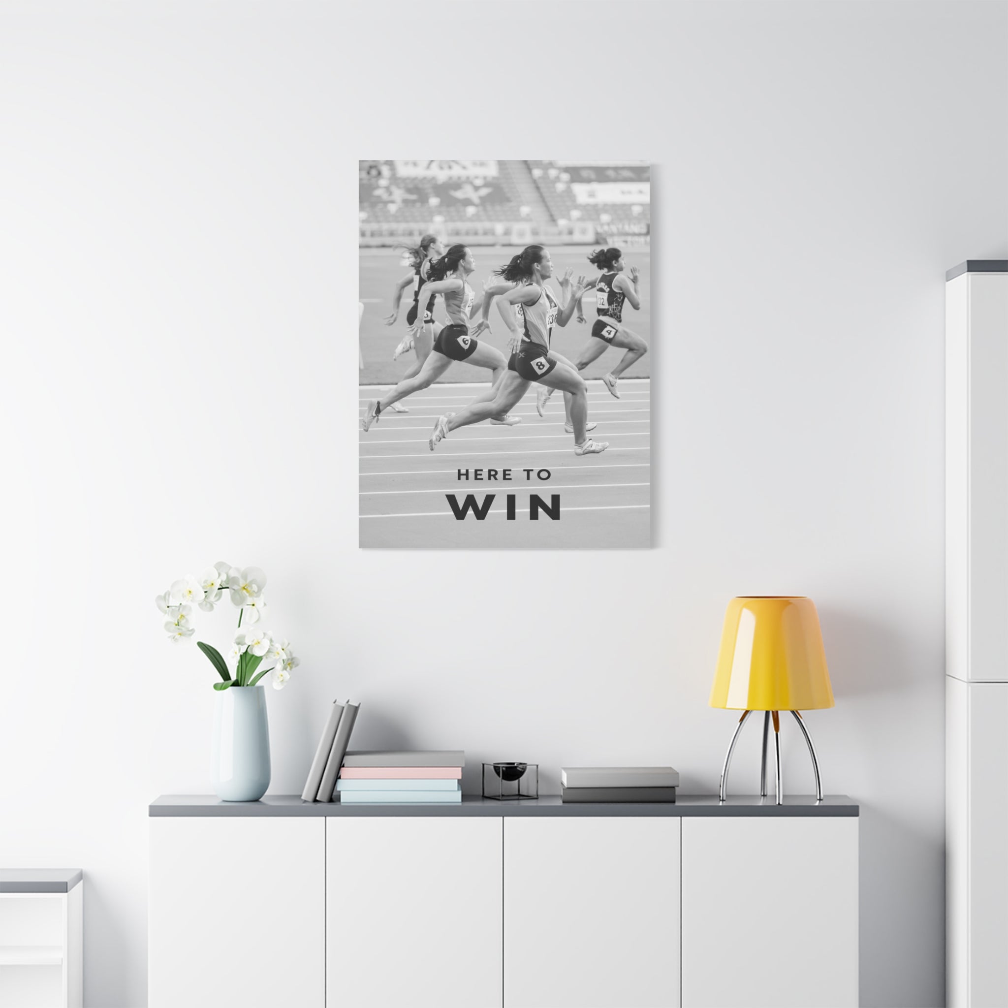 Here To Win - Runners Black And White - Wall Art additional image 3