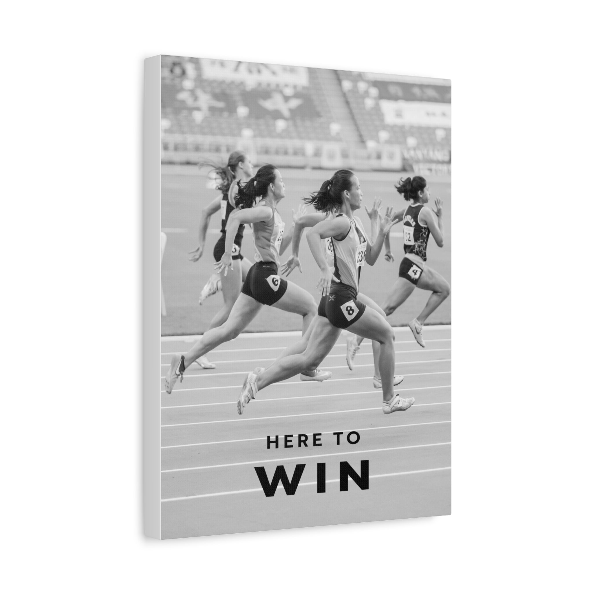 Here To Win - Runners Black And White - Wall Art additional image 2