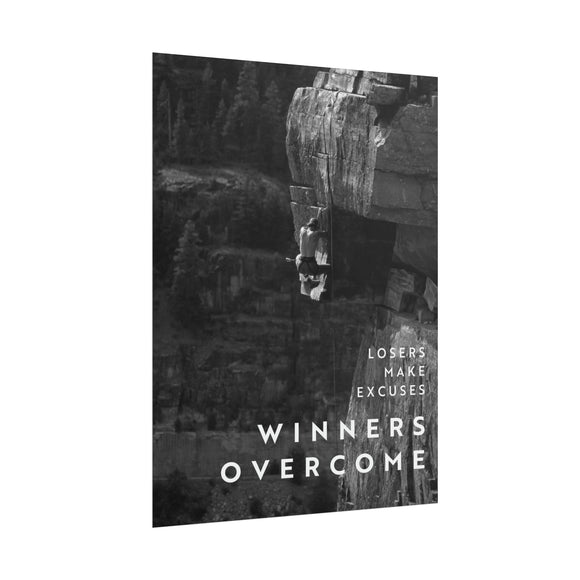 Winners Overcome - Black And White - Poster additional image 1