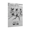Here To Win - Runners Black And White - Poster additional image 1