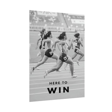 Here To Win - Runners Black And White - Poster additional image 1