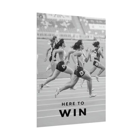 Here To Win - Runners Black And White - Poster additional image 1
