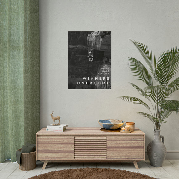 Winners Overcome - Black And White - Poster additional image 2